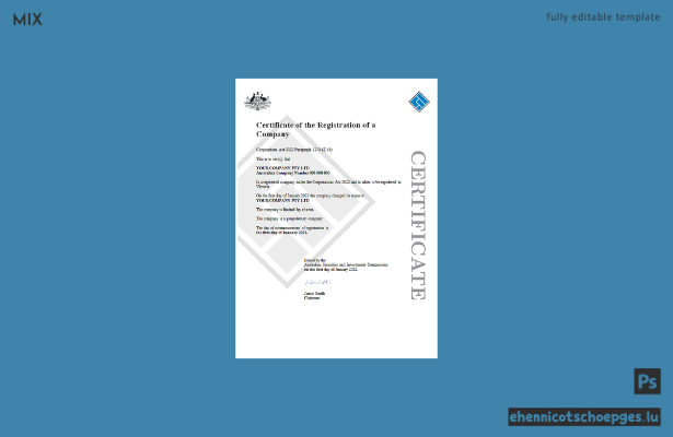 Aust ASIC-Firmenregistrierungszertifikat 1 Beispielvorschau